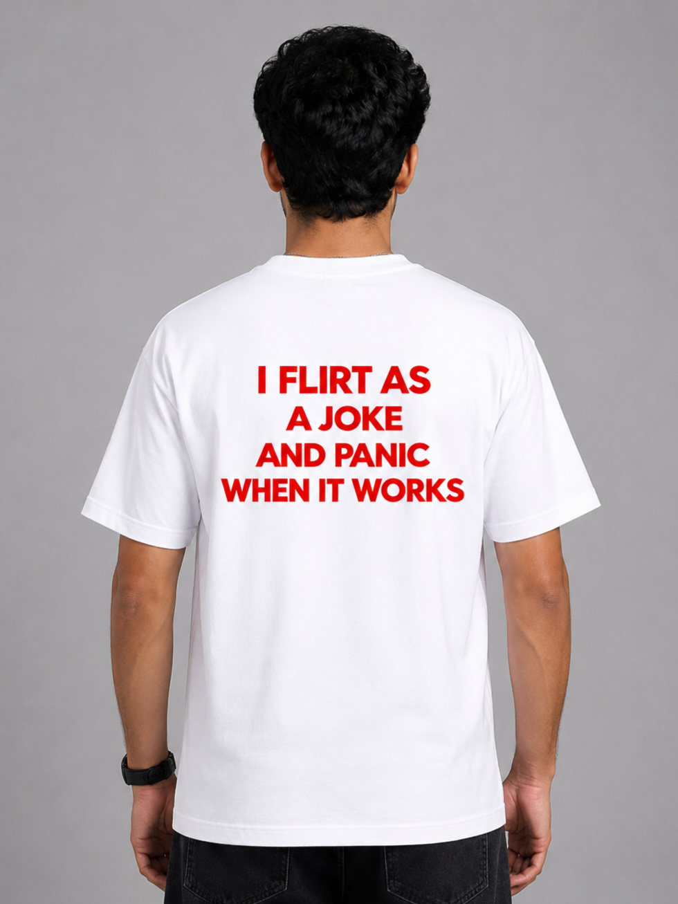 I flirt as a joke and panic when it works - Unisex Premium T-Shirt